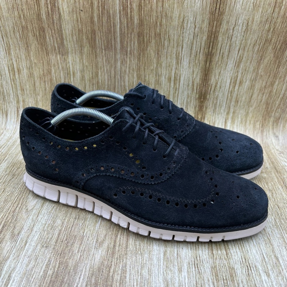 Cole Haan Zerogrand Suede Wingtip Brogues Men's 12 M‎ Black Oxford Shoes C12981